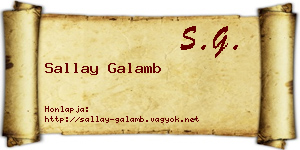 Sallay Galamb névjegykártya